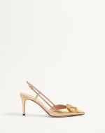 VLOGO SIGNATURE SLINGBACK PUMP IN LAMINATED NAPPA LEATHER 80MM - Image 4
